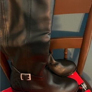 Black Leather Riding Boots
